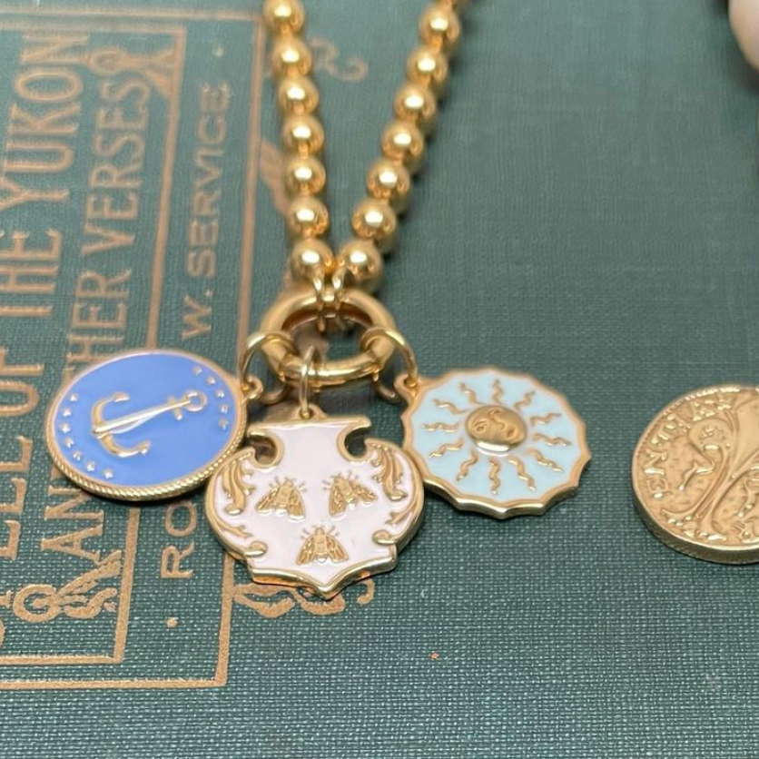 Of the Sea Anchor Enamel Medallion Charm