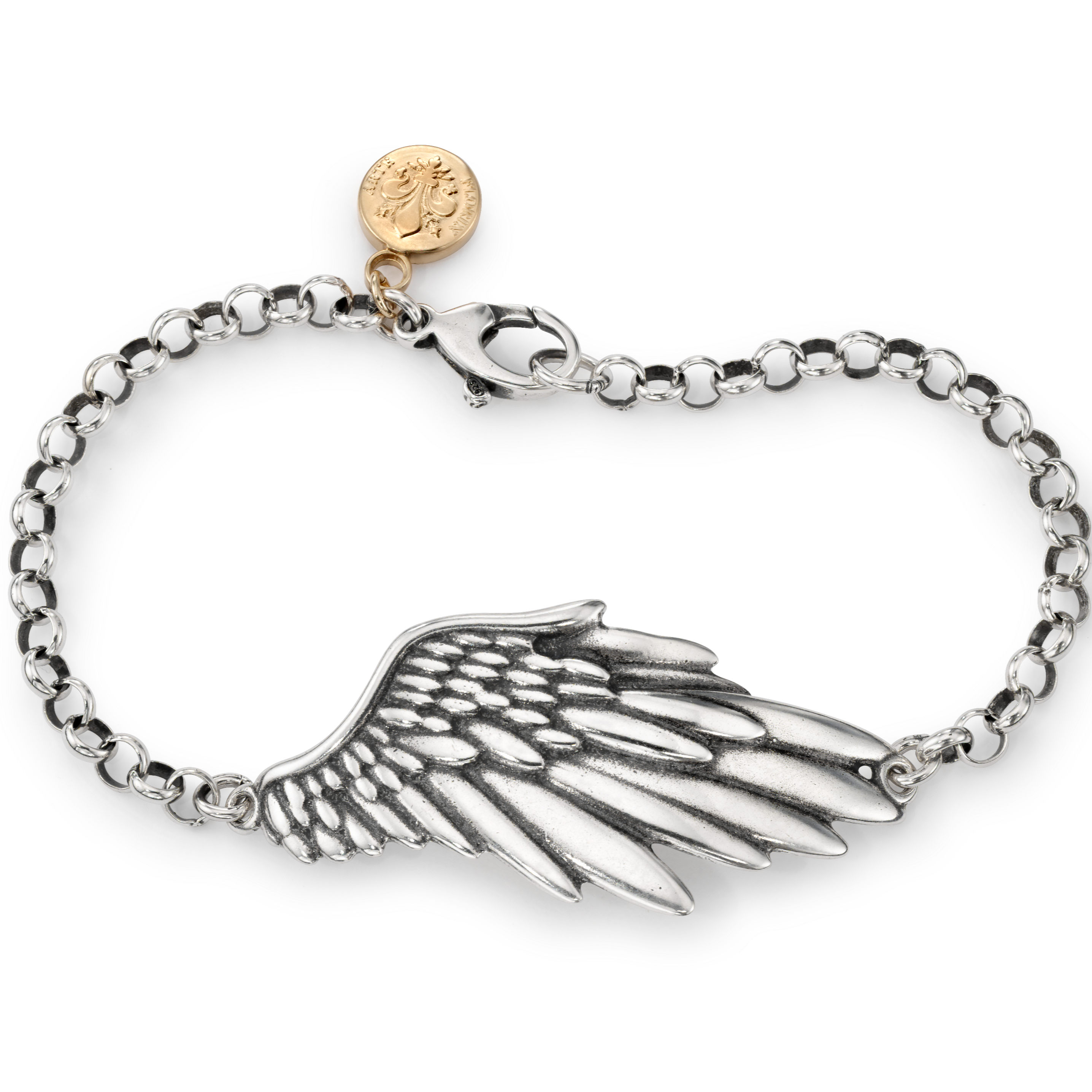 Single Angel Wing Bracelet Fine jewelry solid silver gold-finish