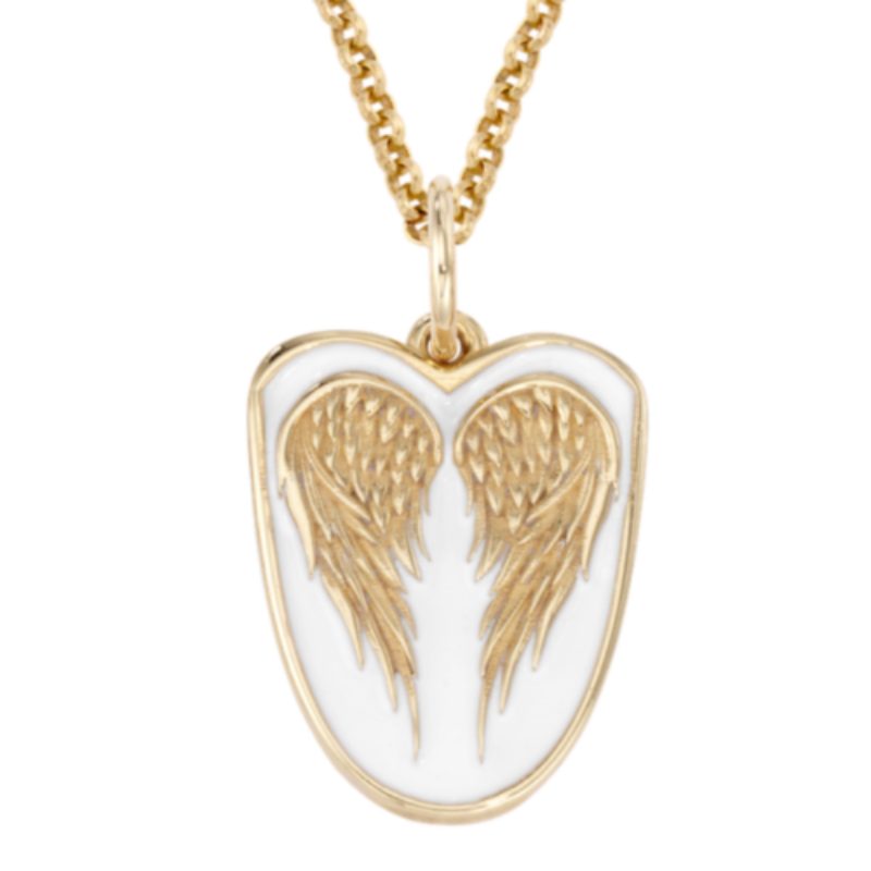 Angel Wing Enamel Shield Charm