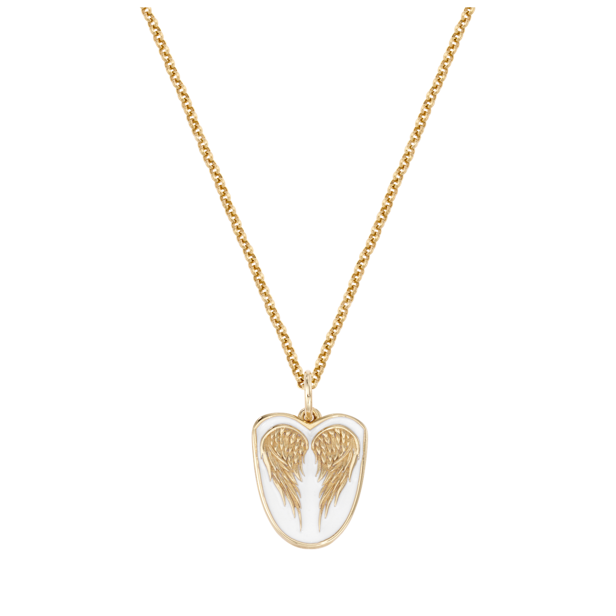 Angel Wing Enamel Shield Necklace