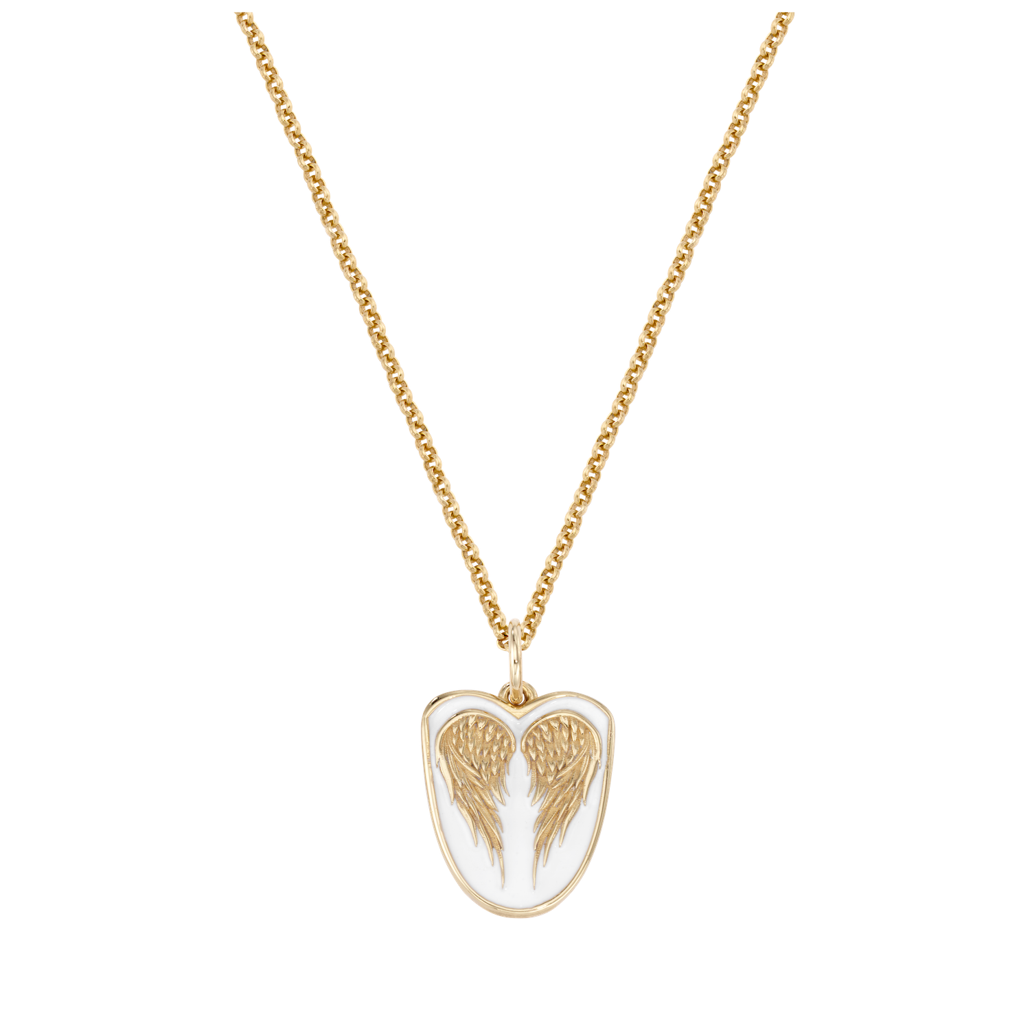 Angel Wing Enamel Shield Necklace