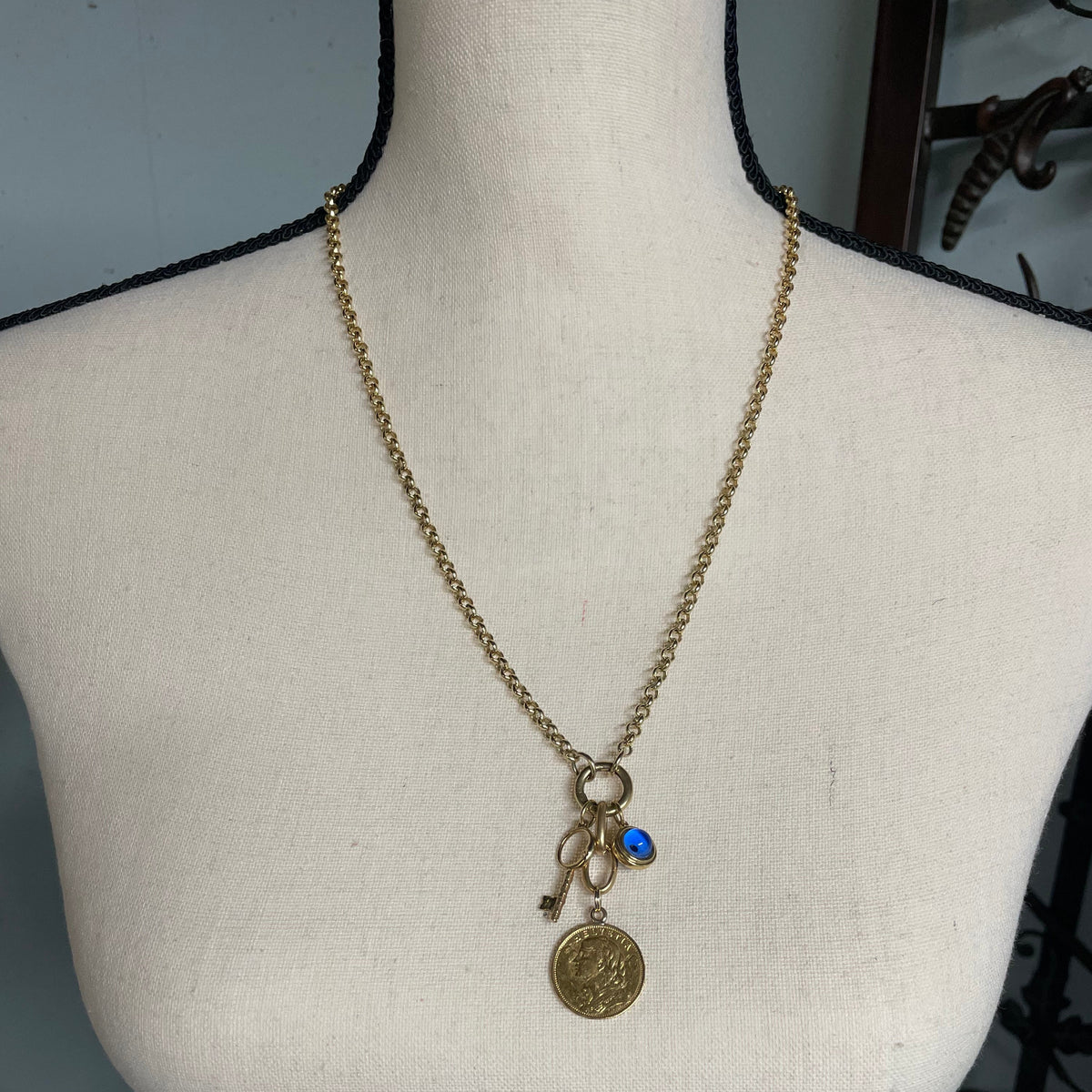 Rolo Loop Charm Necklace - 24&quot;